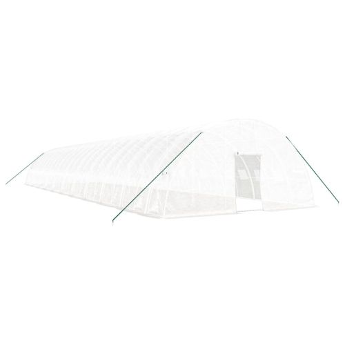 Оранжерия със стоманена рамка бяла 132 м² 22x6x2,85 м