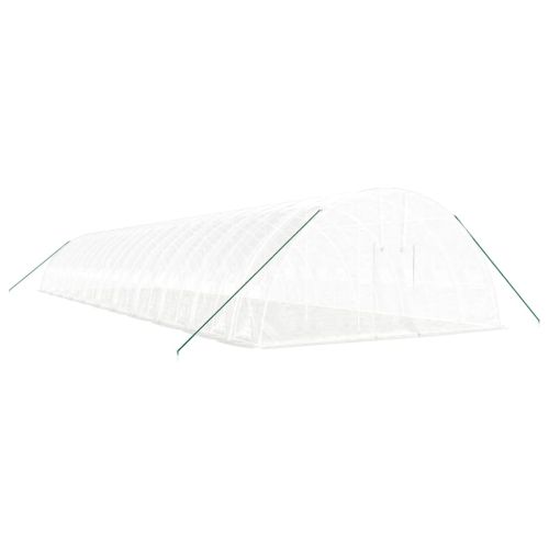 Оранжерия със стоманена рамка бяла 132 м² 22x6x2,85 м