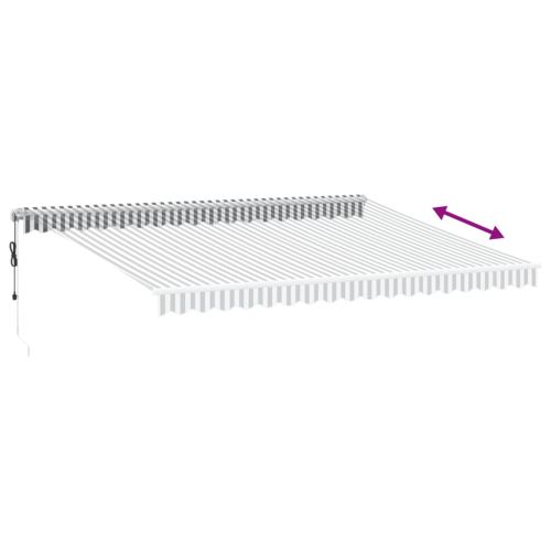 Автоматично прибираща се тента с LED антрацит и бял 450x350 см