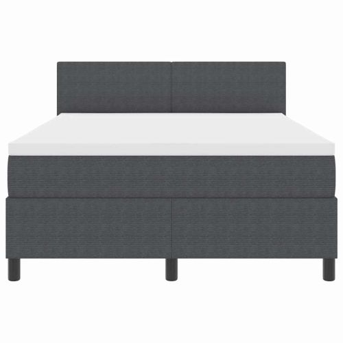 LED кутия за пружини с легло Тъмен сив и бял 160 x 200 cm