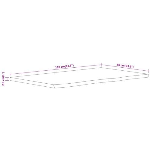 Плот за баня, 110x60x2,5 см, правоъгълен, масивно дърво акация