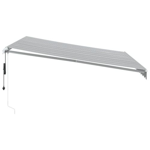 Автоматично прибираща се тента с LED антрацит и бял 400x350 см