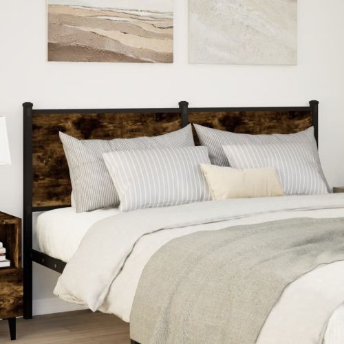 Резервна табла за легло, опушен дъб, 140 см, инженерно дърво и стомана