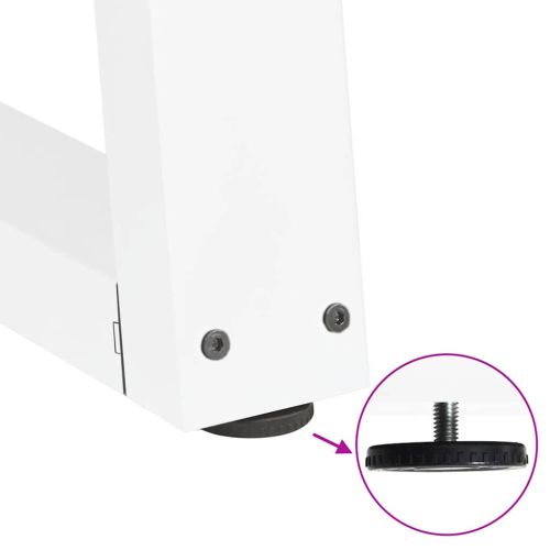 Крака за трапезна маса, V-образни, 2 бр., бели, 100 x (72-73,3) см, стомана