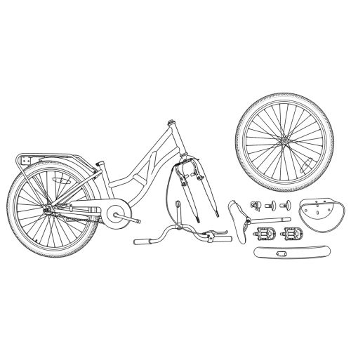 Детски Велосипед 20 инча за 6–11 години Тъмен розов