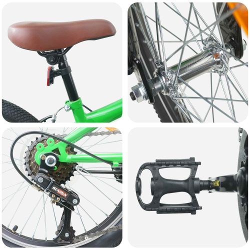 Планински Велосипед 20 инча 6-Speed за 5-8 години Зелен