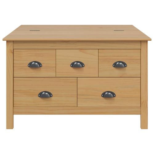 Масичка за кафе с чекмедже Hill Меден кафяв 79.5 x 79.5 x 49 см