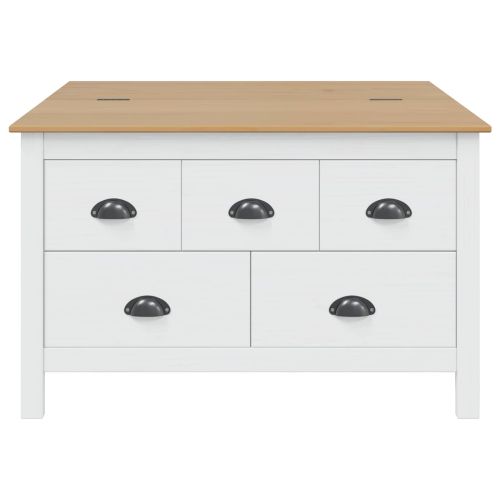 Масичка за кафе Hill Бяло и медено кафяво 79.5 x 79.5 x 49 см