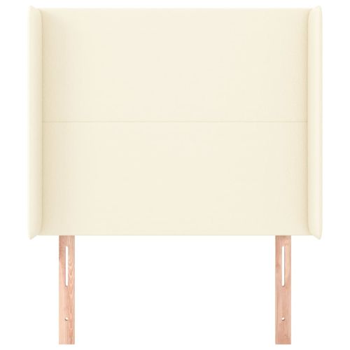 Горна табла с уши, кремава, 103x16x118/128 см, изкуствена кожа