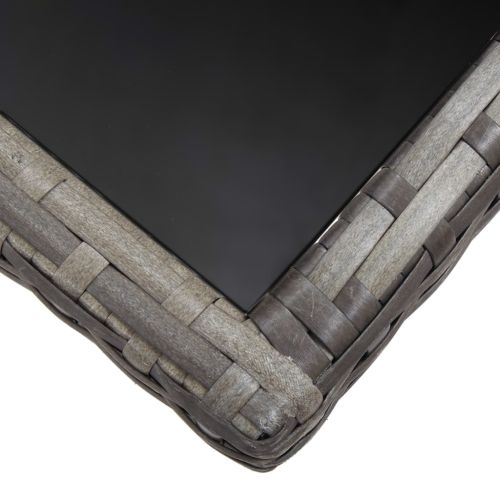 Градинска маса, сива, 170x80x74 см, полиратан