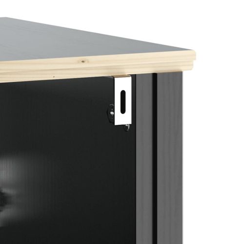 Комплект мебели за баня от 2 части "BERG" черен бор масив