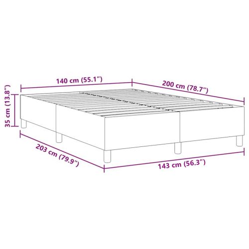 Платформено легло Светлосиво 140 x 200 cm Кордюрова тъкан