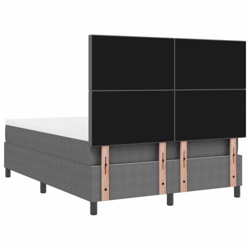 LED кутия за пружини с легло Светлосив и бял 140 x 190 cm
