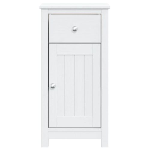 Шкаф за баня "BERG", бял, 40x34x80 см, бор масив