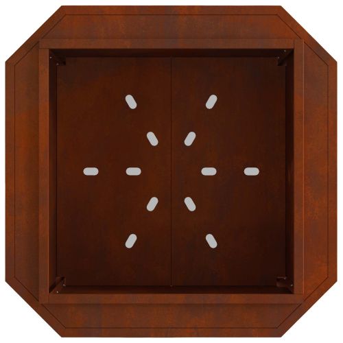 Бездимна камина Кафяво 58 x 58 x 51 см Патинираща стомана