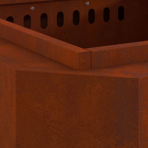 Бездимна камина Кафяво 58 x 58 x 51 см Патинираща стомана