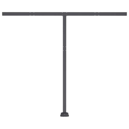 Ръчно прибиращ се сенник с LED, 350x250 см, синьо и бяло