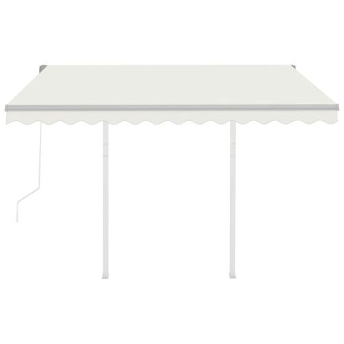 Автоматично прибиращ се сенник с прътове, 3x2,5 м, кремав