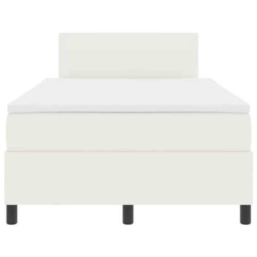 Легло с пружинирана основа Слонова кост и бяло 120 x 200 cm
