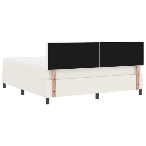 Легло с пружинирана основа Слонова кост и бяло 180 x 200 cm