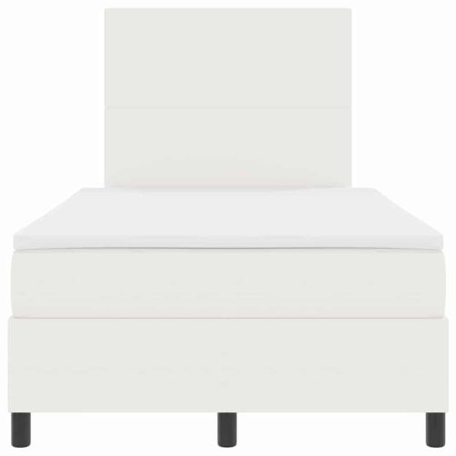 Легло с пружинирана основа Слонова кост и бяло 120 x 200 cm