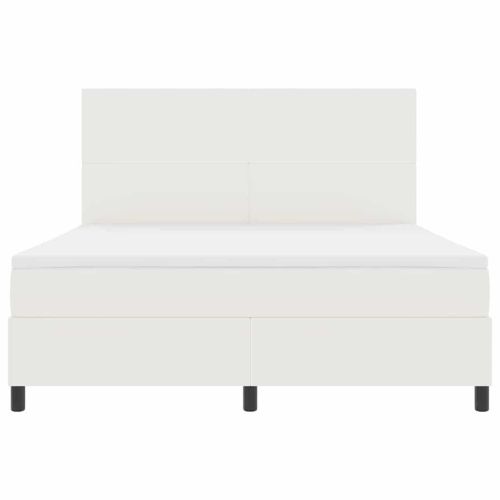 Легло с пружинирана основа Слонова кост и бяло 180 x 200 cm