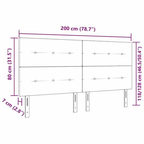LED глава с LED ленти Черен 200 cm Кадифе