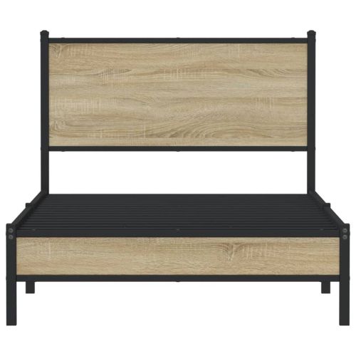 Метална рамка за легло, без матрак, сонома дъб, 100x190 см