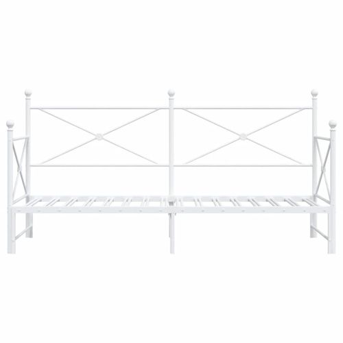 Дневна спалня с багажник без матрак Бяла 75x190 cm Стомана