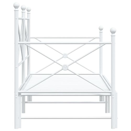 Дневна спалня с багажник без матрак Бяла 75x190 cm Стомана