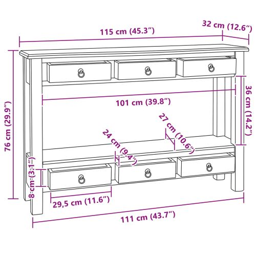 Конзолна маса с чекмедже Естествен 115 x 32 x 76 см