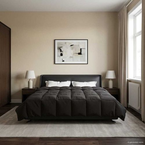 Летен юрган Патичено Антрацит 220 x 260 cm Микрофибър