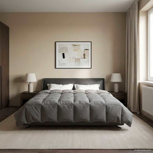 Летен юрган Патичено Светлосиво 240 х 260 см Микрофибър