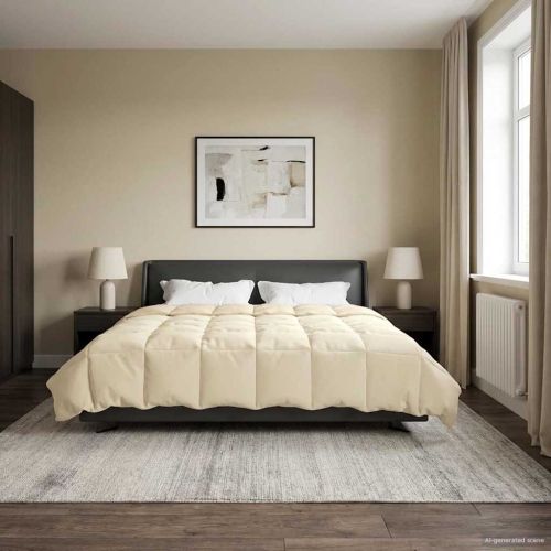 Летен юрган Патичено Крем 240 х 260 см Микрофибър