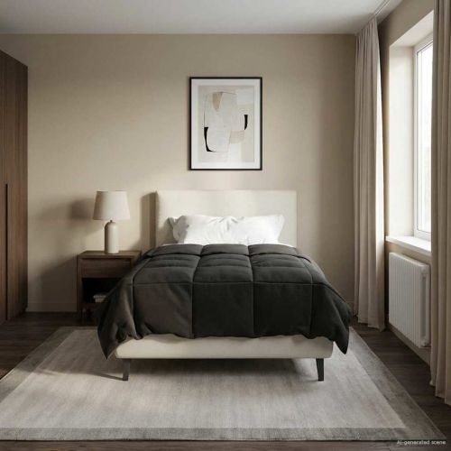 Пълно годишно юрганче Патичено Антрацит 135 x 220 см Микрофибър