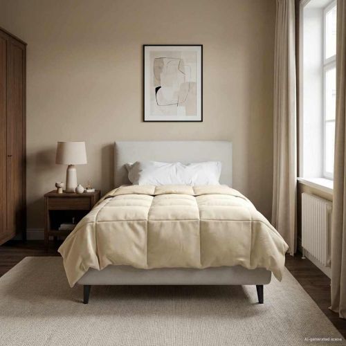 Пълно годишно юрганче Патичено Крем 155 x 220 cm Микрофибър