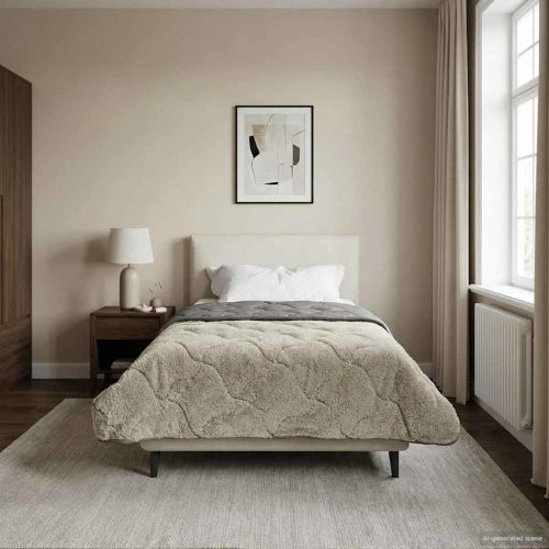 Пълно годишно юрганче Патичено Светлосиво 155 x 200 см