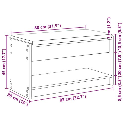 Пейка за коридор Пушена Дъб 83 x 38 x 45 см