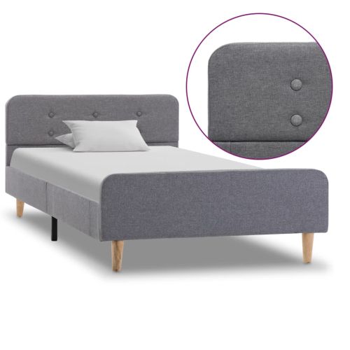 Рамка за легло, светлосива, текстил, 100x200 см