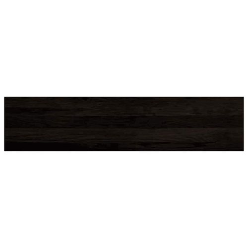 Стълбищни стъпала, 12 бр, тъмнокафяви, 110x30x2 см, дъб масив