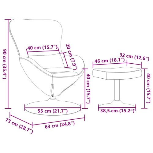 Яйцевиден стол с столче Черно Кадифе