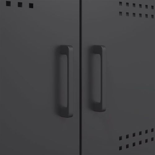 Бюфет, черен, 100,5x39x79 см, стомана