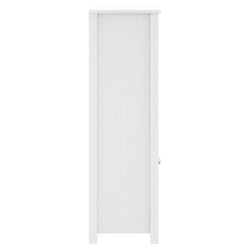 Шкаф за баня "BERG", бял, 69,5x34x110 см, бор масив