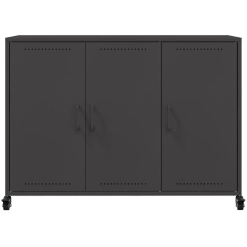 Бюфет, черен, 100,5x39x72 см, стомана