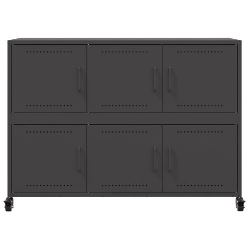 Бюфет, черен, 100,5x39x72 см, стомана