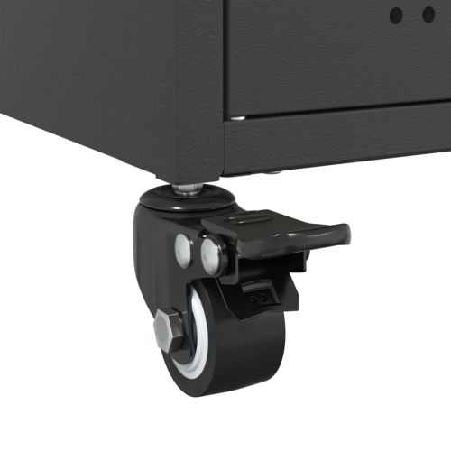 Бюфет, черен, 100,5x39x72 см, стомана