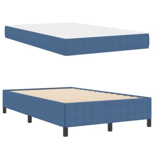 Рамка за легло с матрак Синьо 120 x 200 cm текстил