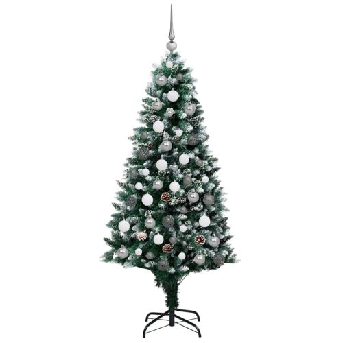 С изкуствено коледно дърво с 300 LED светодиода Зелен 180 cm