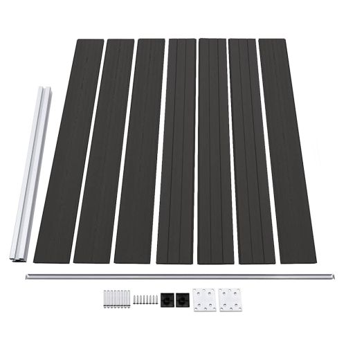 Ограден панел, WPC, 175x146 см, черен