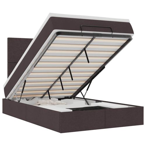 Османска легло с матрак, тъмнокафяво, 120x200 см, плат